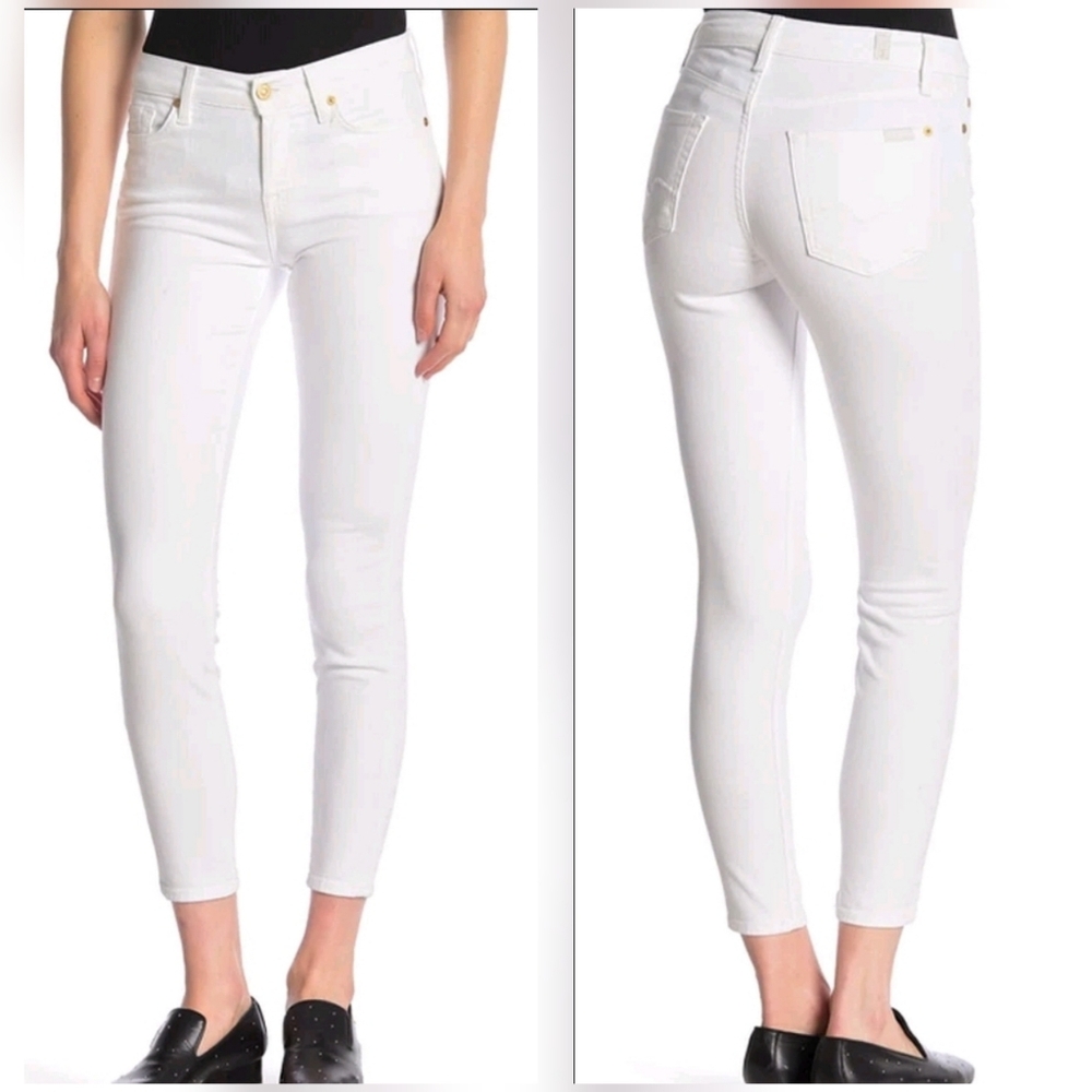 7 For All Mankind Gwenivere White Skinny Jeans size 29